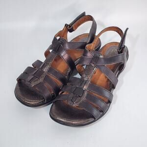 Clarks Bronze Leather Faux Snake Sandals Women's Size 7 M